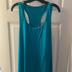 Teal Champion moisture-wicking material flowy racer-back tank